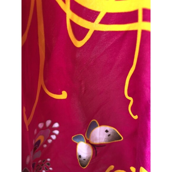 UScarmen 100% Pure Silk Square Scarf 34" x 34" 02004 PINK Floral Women's - Picture 3 of 3